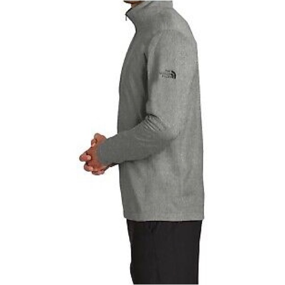 The North Face Jacket Tech 1/4 Zip Pullover Fleece Long Sleeve Grey - Picture 5 of 7